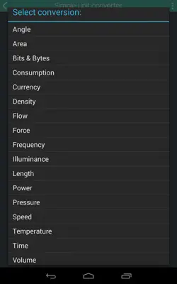 Simple Unit Converter android App screenshot 0